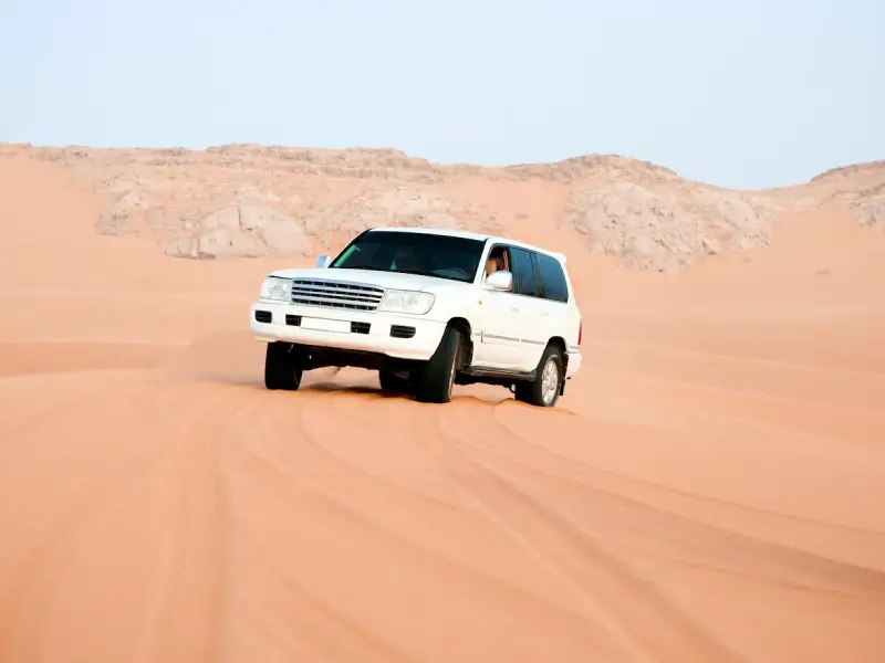 a car in desert